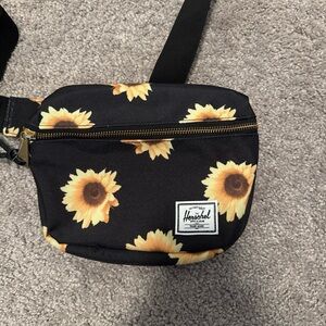 Herschel Sunflower Black Crossbody Fanny Pack